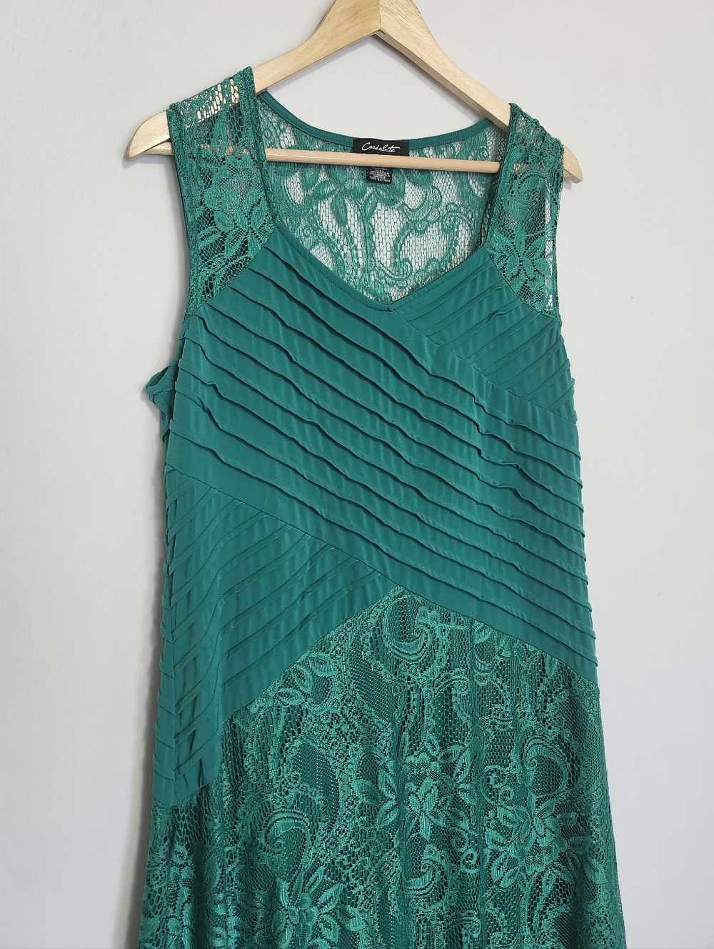 Candalite Emerald Green Lace Maxi Dress Size XL - Picture 2 of 8